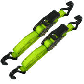 Cargoloc 84001 6' Neon Green Ratchet Tie Down W/Rubber Grip 2 Count