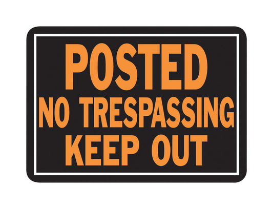 Hy-Ko English Posted No Trespassing Keep Out Sign Aluminum 9.25 in. H x 14 in. W (Pack of 12)
