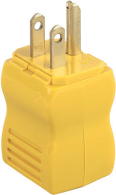 Self-Hinged Straight-Blade Plug, 15-Amp, 125-Volt, Yellow