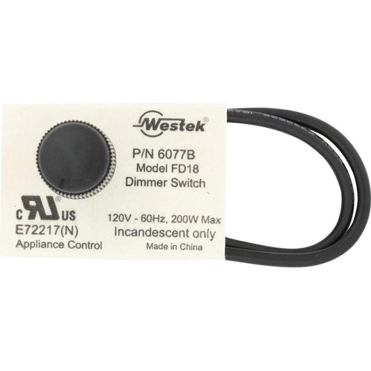 Westek Black Wire In Universal Manual Dimmer Switch Replacement Kit 200W 270 Deg.