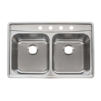 Franke Stainless Steel Top Mount 22.5 in. W X 33.5 in. L Double Bowl Kitchen Sink Silver