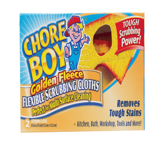 Chore Boy Golden Fleece Abrasive Yellow All Purpose Light Duty Scrubbing Cloths 5-1/4 Lx5-1/4 W in.