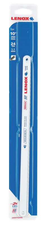 Lenox 10 in. Bi-Metal Hacksaw Blades 24 TPI 2 pk