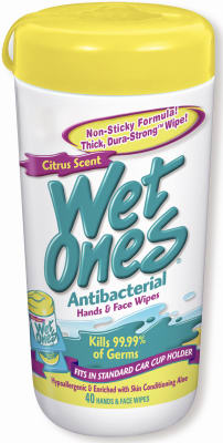 Antibacterial Face & Hand Wipes, Citrus, 40-Ct.