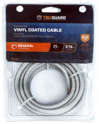 Vinyl-Coated Cable, 3/16-In. x 25-Ft.