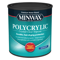 Minwax Water-Based Crystal Clear Matte Polycrylic Protective Finish 1 qt.
