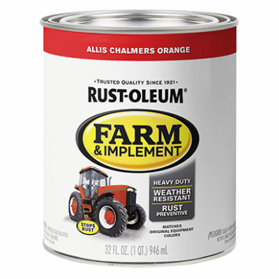 Farm Equipment Enamel Paint, Allis Chalmers Orange, 1-Qt.