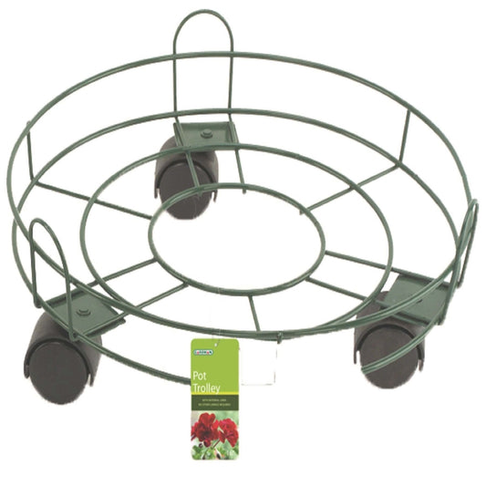 Gardman 4.5 in. H X 10 in. W X 10 in. D Green Metal Plant Caddy