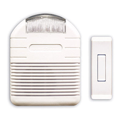 Heath Zenith White Plastic Wireless Doorbell and Strobe Light Kit