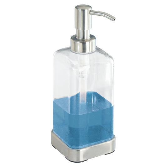 iDesign Brushed Clear Plastic Soap Pump