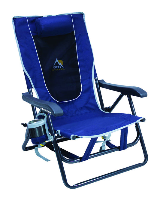 GCI Outdoor 4-Position Navy Blue Hard Arm Backpack Chair