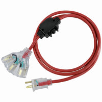 Outdoor Extension Cord, Red, 14/3, 6-Ft.