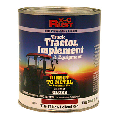 Rust-Preventative Paint & Primer, Direct to Metal, Truck, Tractor, Implement & Equipment, New Holland Red, 1-Qt.