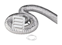 Deflect-O Supurr-Flex 96 in. L x 4 in. Dia. Silver/White Aluminum Dryer Vent Kit