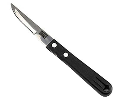 Paring Knife, Black Plastic & Stainless Steel (Pack of 6)