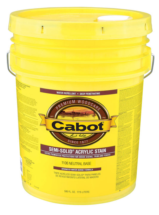Cabot  Semi-Solid  Neutral Base  Neutral Base  Acrylic  Stain and Sealer  5 gal.