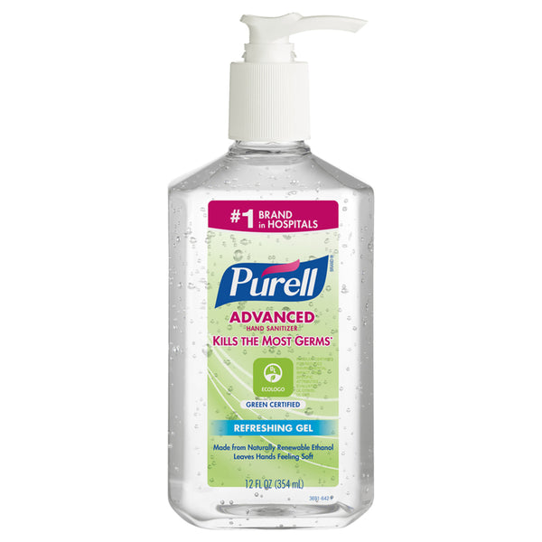 Desinfectante de manos avanzado en gel sin perfume Purell, 12 oz (paquete de 12)