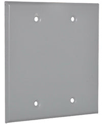 Weatherproof Blank Cover, 2-Gang, Gray