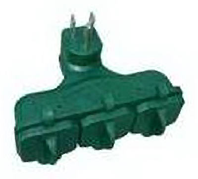 3-Outlet Adapter, Outdoor, Green