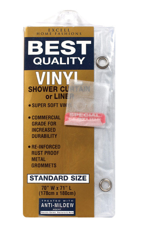 Excell 70 in. H X 71 in. W Frosted Solid Shower Curtain Liner PEVA