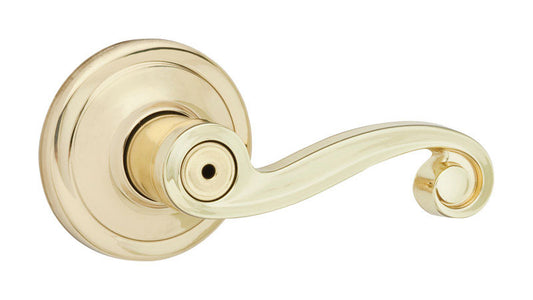 Kwikset Lido Polished Brass Privacy Lockset 1-3/4 in.