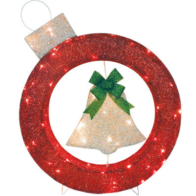 LED Christmas Outdoor Decoration, Fabric Mesh, Ornament/Bell, 36-In.