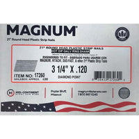 Magnum 3-1/4 in. Plastic Strip Hot-Dip Galvanized Nails 21 deg 4000 pk