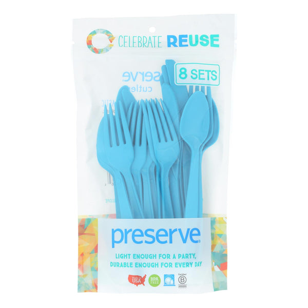 Preserve - Cutlery Hvy Duty Aqua - Case of 12 - 24 CT (Pack of 12)