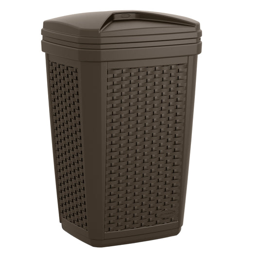 Suncast Trash Hideaway 30 gal. Resin Wicker Garbage Can Lid Included (Pack of 5)