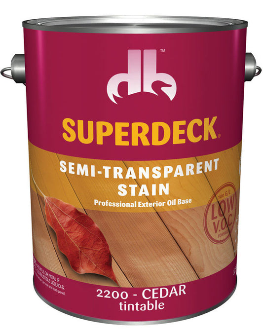 Superdeck Stain Oil Formula Exterior Cedar Semi Transparent 1 Gl Voc (Case of 4)