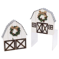Gerson Multicolored Festive Barn Indoor Christmas Decor 9.25 in. (Pack of 4)