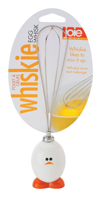 Joie Whiskie Egg White & Silver Plastic and Stainless Steel Wire Whisk