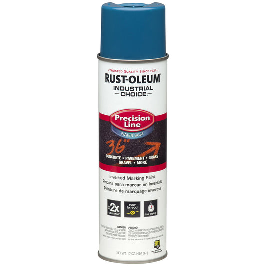 Rust-Oleum Industrial Choice Caution Blue Inverted Marking Paint 17 oz.  (Pack of 6)