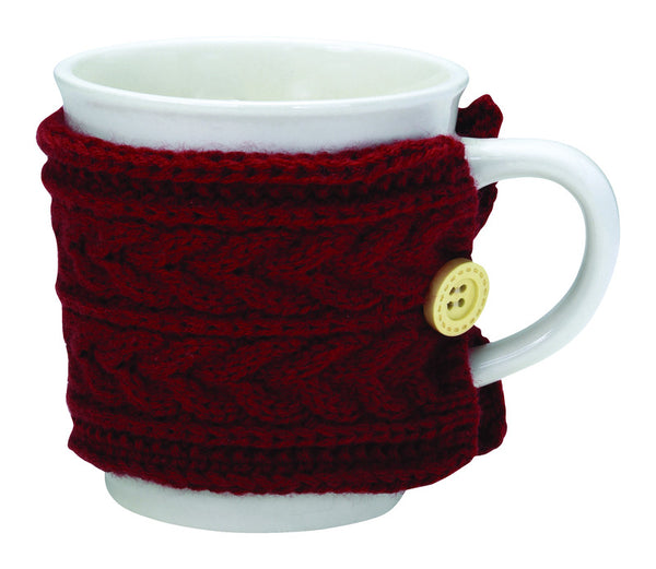 Taza navideña de cerámica blanca con tapa de punto Hallmark de 4-3/16 x 3-3/4 x 5-1/4 pulgadas (paquete de 4) (paquete de 4)