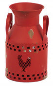 Portavelas de té con forma de lata de leche de vaca Essex roja de 3 x 5,25 pulgadas Zt171436 de World Source