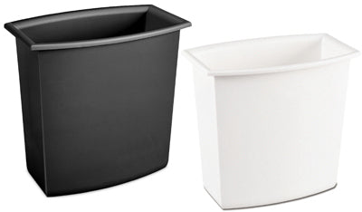 Vanity Wastebasket, 2-Gal., White or Black (Pack of 12)