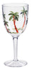 Merritt International Crystal Clear BPA Free Palm Tree 14 oz. Wine Glass 3.5 x 3.5 x 8 in.