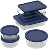Pyrex 6.63 in. W X 13 in. L Bake and Store Set Blue/Clear 10 pc