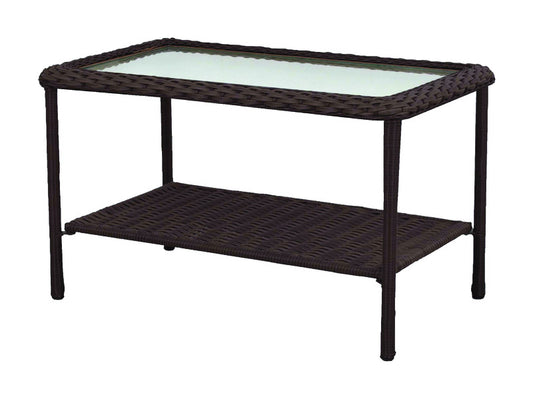 Living Accents Cedarbrook Brown Rectangular Glass Coffee Table