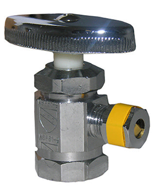 Pipe Fitting, Angle Valve, Chrome, Lead-Free, 1/2 FPT x 1/4-In. OD Compression Outlet