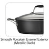 Ceramica Deluxe 11 in Ceramic Covered Deep Skillet - Black