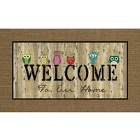 Apache Mills 1.5  L X 2.5  W Multicolored Owl Welcome Indoor and Outdoor AstroTurf Door Mat