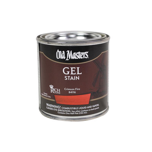 Old Masters Semi-Transparent Crimson Fire Oil-Based Alkyd Gel Stain 0.5 pt