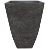HC Companies Tahoe 17.3 in. H X 16 in. W X 16 in. D Fiberglass/Resin Texture Planter Slate