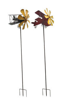 Infinity Kinetic Airplane Metal 12-1/5 in. H Outdoor Stake