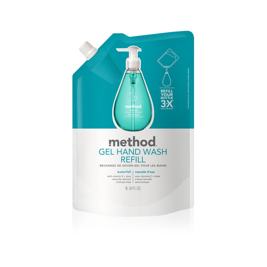 Method Waterfall Scent Gel Hand Soap Refill 34 oz. (Pack of 6)