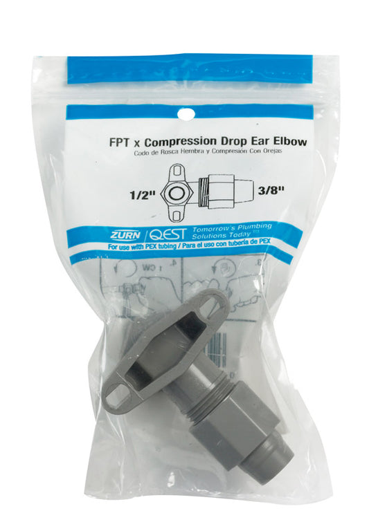 Zurn Qest 3/8 in. CTS X 1/2 in. D FPT Polybutylene Drop Ear Elbow
