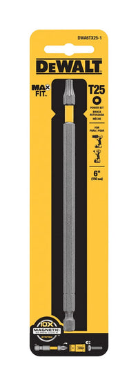 DeWalt Max Fit Torx T25  S X 6 in. L Power Bit S2 Tool Steel 1 pc (Pack of 5)