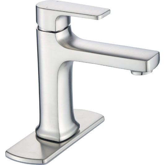 Ultra Faucets Dean Brushed Nickel Single-Hole Bathroom Sink Faucet 4 in.