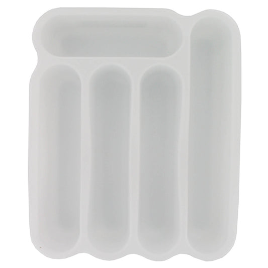 Sterilite 15748006 White 5 Compartment Cutlery Tray (Pack of 6)